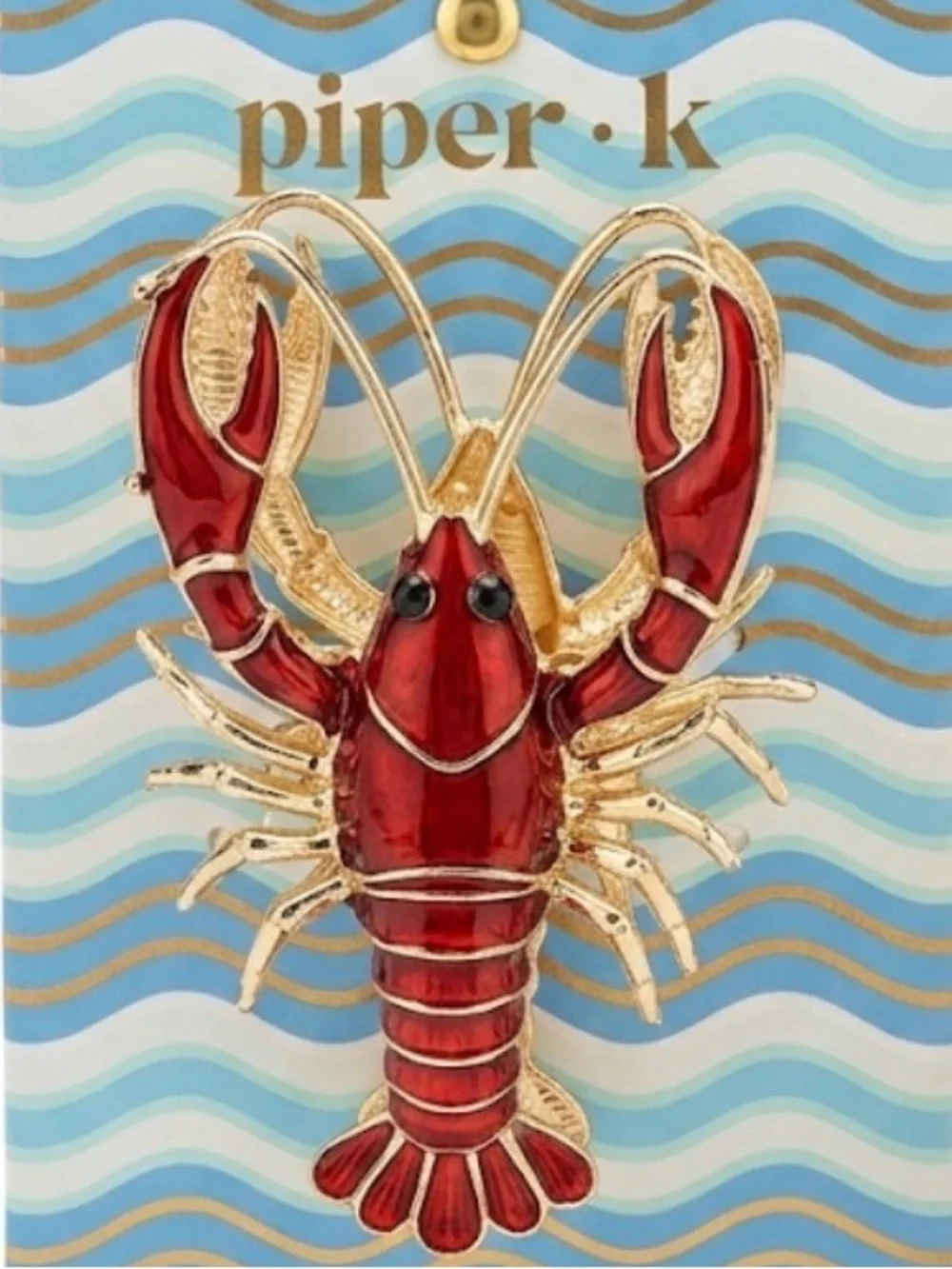 NWT ⚜️🦞⚜️ Piper K Red Lobster Enamel Hair Claw Clip